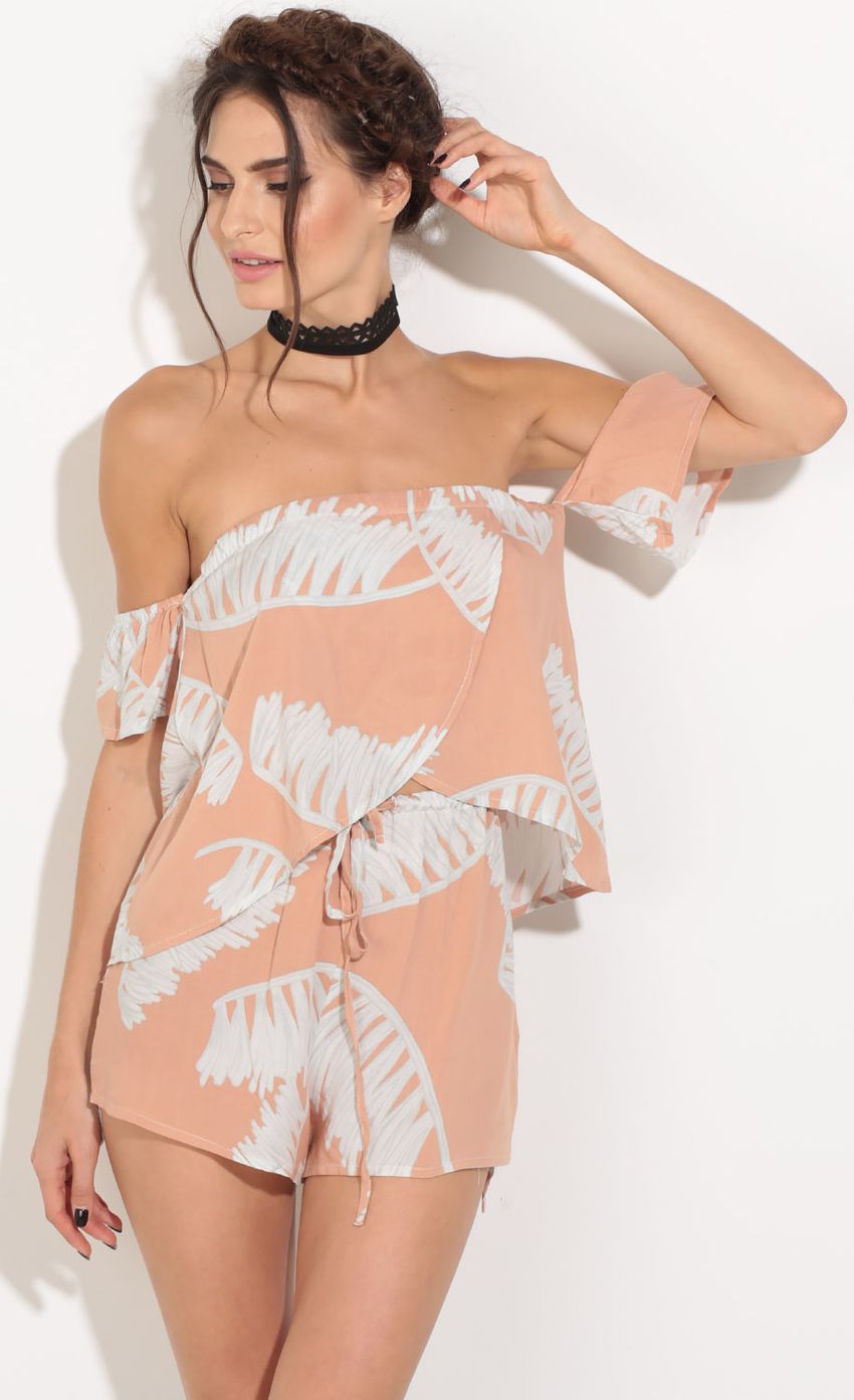 Picture Off The Shoulder Leaf Print Two Piece Set. Source: https://media-img.lucyinthesky.com/data/Aug16_1/850xAUTO/0Y5A6347.JPG