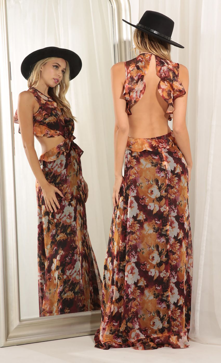Picture Floral Print Maxi Dress In Tangerine. Source: https://media-img.lucyinthesky.com/data/Aug16_1/850xAUTO/0Y5A9727.JPG