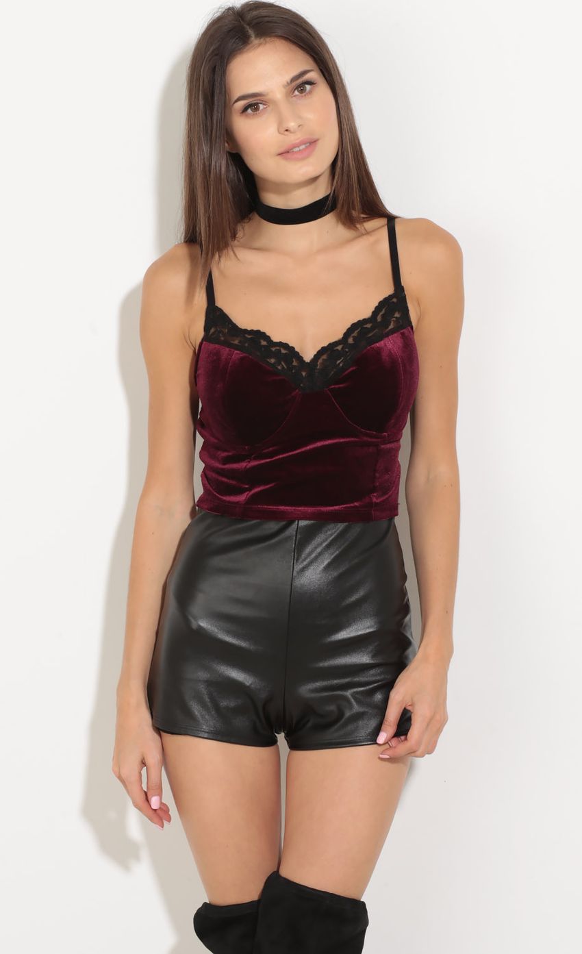 Picture Velvet And Lace Bustier Top In Wine. Source: https://media-img.lucyinthesky.com/data/Aug16_2/850xAUTO/0Y5A7426.JPG