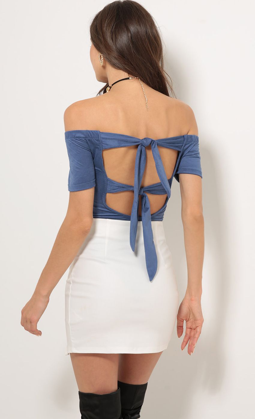 Picture Suede Tie-Back Bodysuit In Baby Blue. Source: https://media-img.lucyinthesky.com/data/Aug17_1/850xAUTO/0Y5A90241.JPG