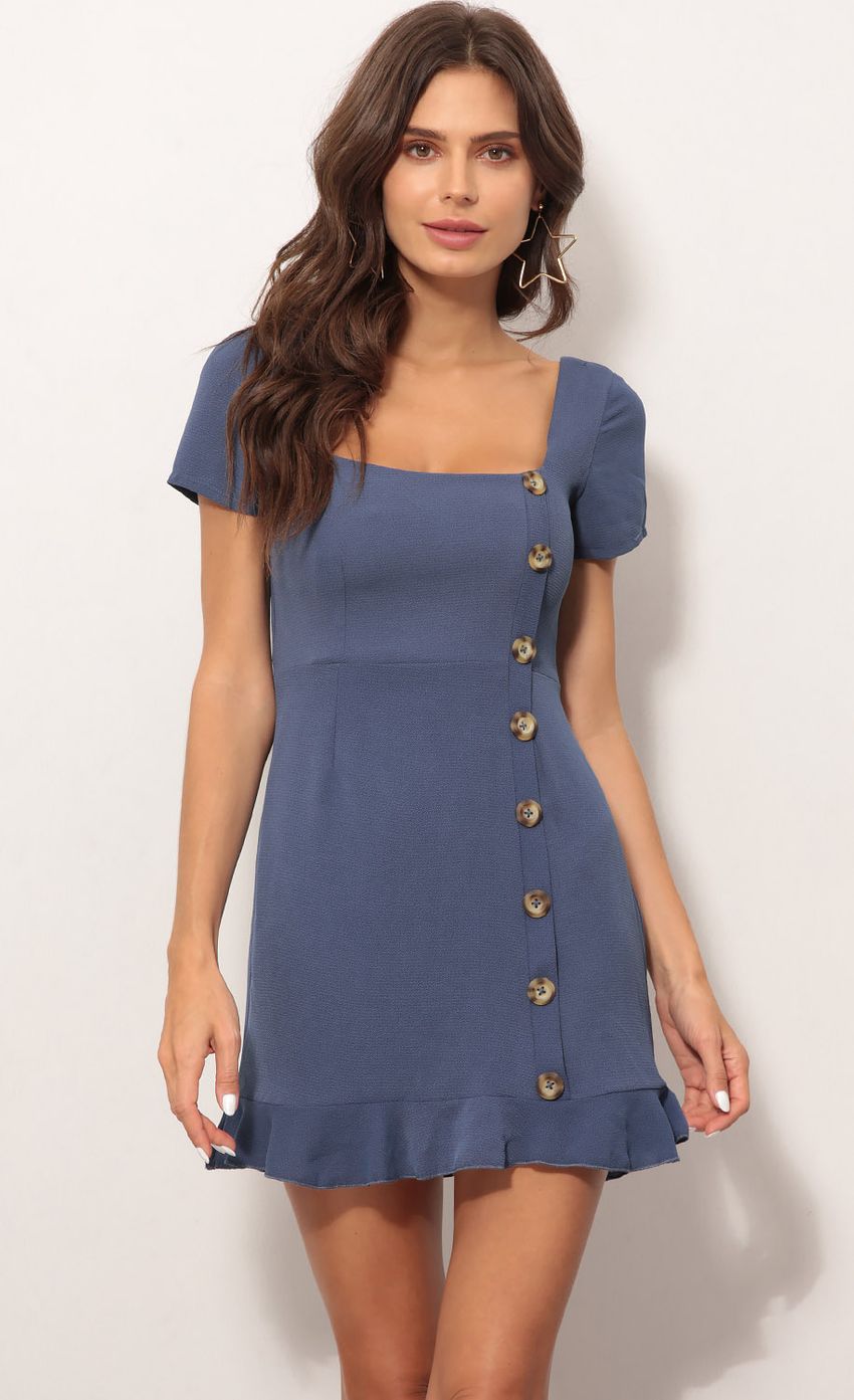 Picture Madeline Midi Dress in Slate Blue. Source: https://media-img.lucyinthesky.com/data/Aug18_1/850xAUTO/0Y5A9227.JPG