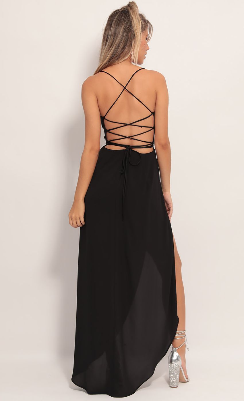 Picture Chiffon Luxe Maxi Dress in Black. Source: https://media-img.lucyinthesky.com/data/Aug19_1/850xAUTO/781A7978.JPG