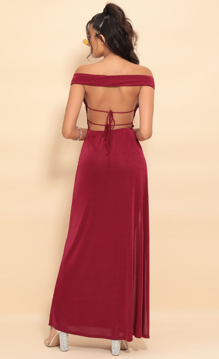 Picture Luxe Maxi Dress in Merlot. Source: https://media-img.lucyinthesky.com/data/Aug19_2/850xAUTO/781A8351.JPG