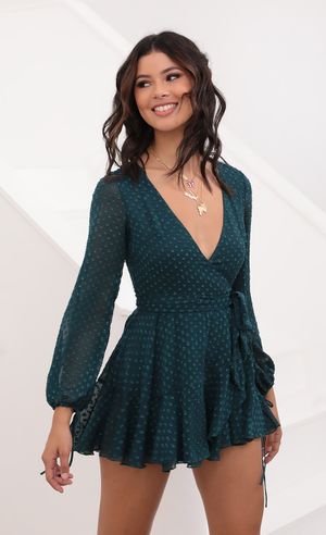 Melody Wrap Skater Dress in Teal