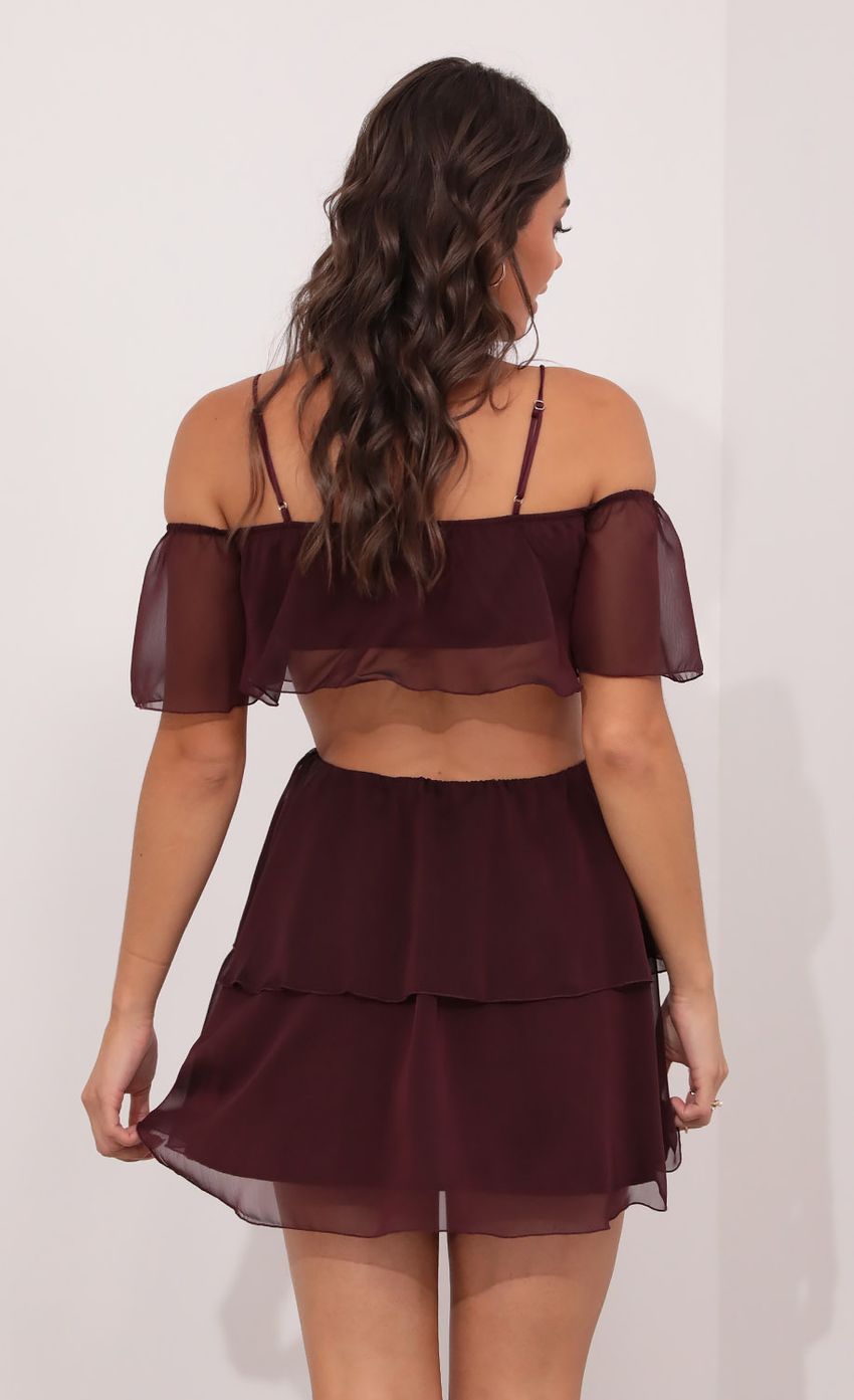 Picture Mesh Cutout Dress in Burgandy. Source: https://media-img.lucyinthesky.com/data/Aug21_1/850xAUTO/1V9A1939.JPG