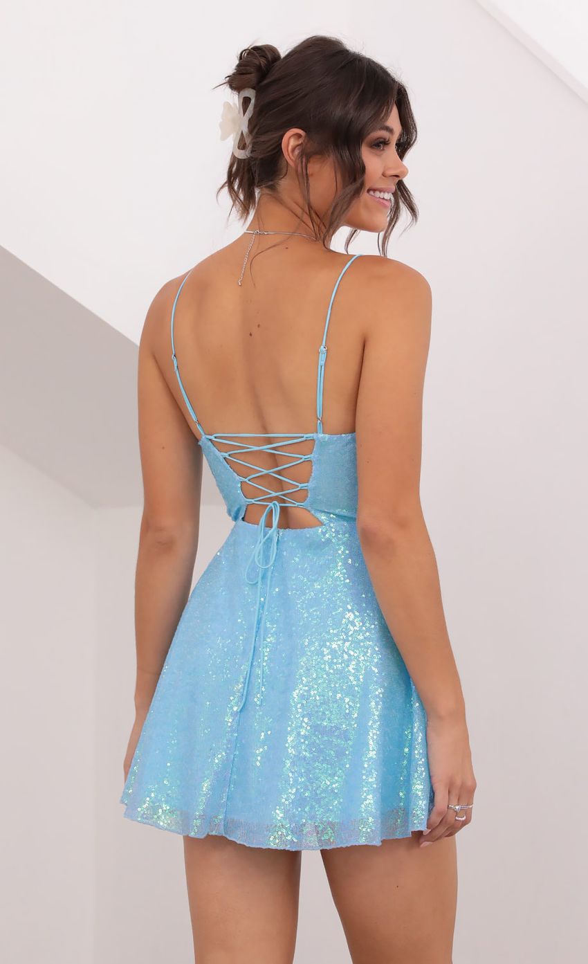 Picture Sequin A-Line Dress in Blue. Source: https://media-img.lucyinthesky.com/data/Aug21_1/850xAUTO/1V9A3100.JPG