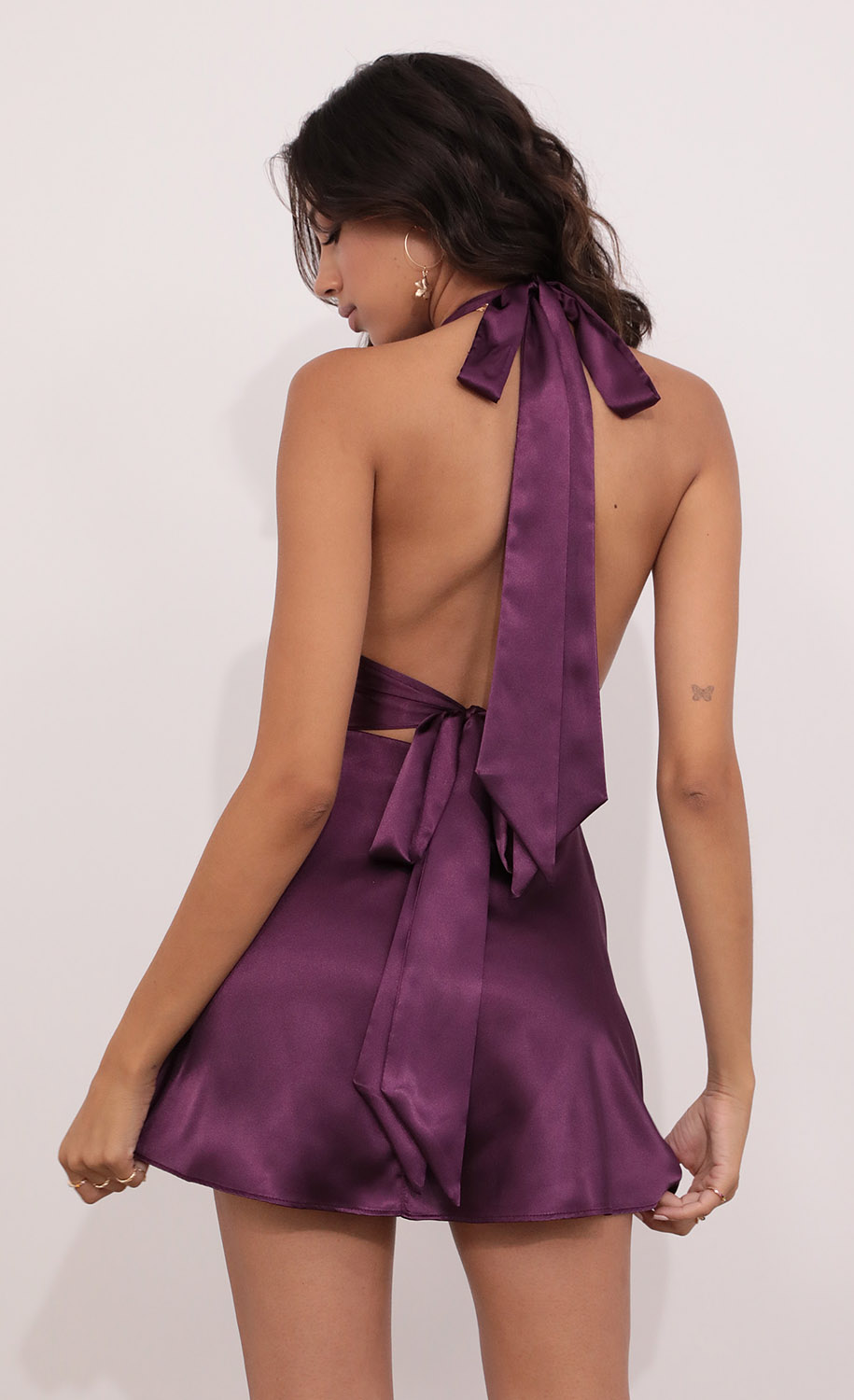 Satin Dress in Purple