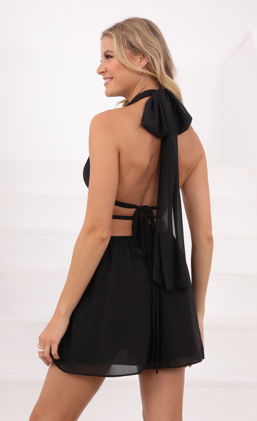 Picture Halter Cutout Chiffon Dress in Black. Source: https://media-img.lucyinthesky.com/data/Aug21_2/850xAUTO/1V9A3314.JPG