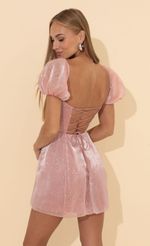 Picture Glitter Puff Sleeve Dress in Mauve. Source: https://media-img.lucyinthesky.com/data/Aug22/150xAUTO/c5150b93-2d4b-4c74-8bcd-0e0688c1cbae.jpg