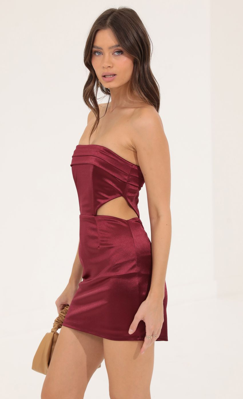 Picture Satin Corset Cutout Dress in Red. Source: https://media-img.lucyinthesky.com/data/Aug22/850xAUTO/41ff2de9-af64-4281-8c65-b9bdebbc08e2.jpg