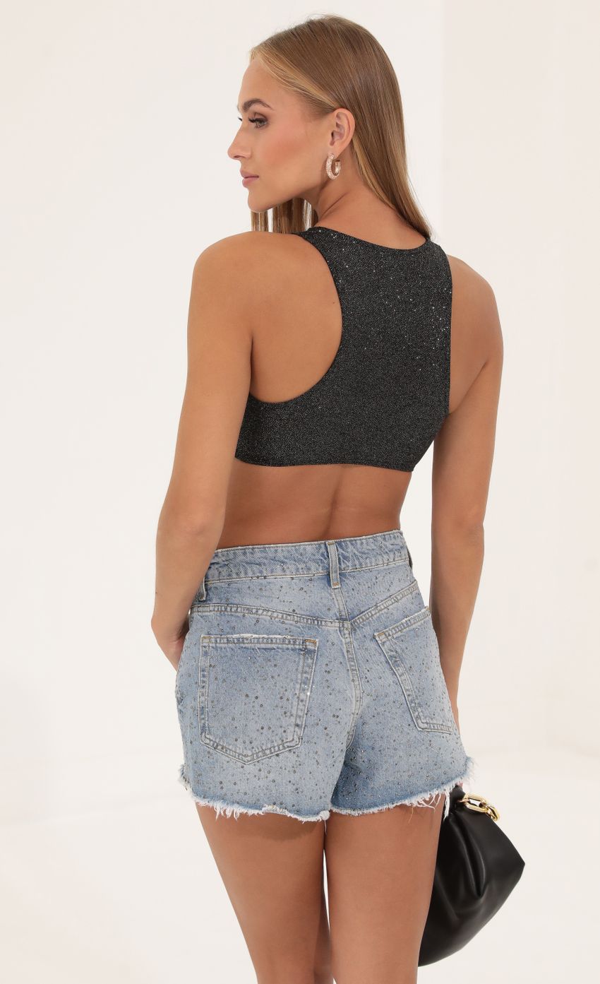 Picture Glitter Racer Back Top in Black. Source: https://media-img.lucyinthesky.com/data/Aug22/850xAUTO/4fcdbe4c-b1bc-4679-a17f-931e715de037.jpg