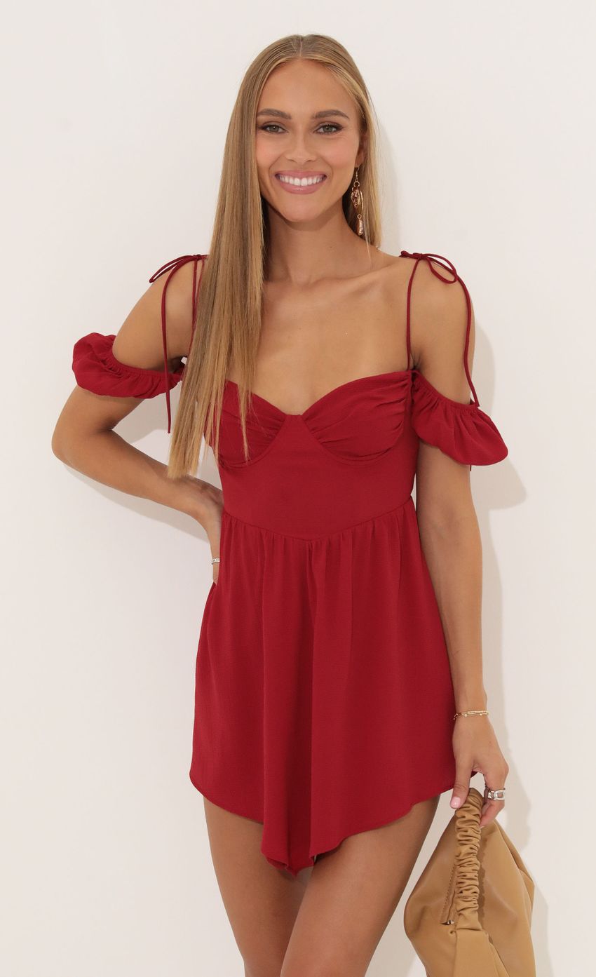 Picture Crepe Corset Dress in Red. Source: https://media-img.lucyinthesky.com/data/Aug22/850xAUTO/7182dde2-d248-4a6a-8bc6-2e4be4081dfb.jpg