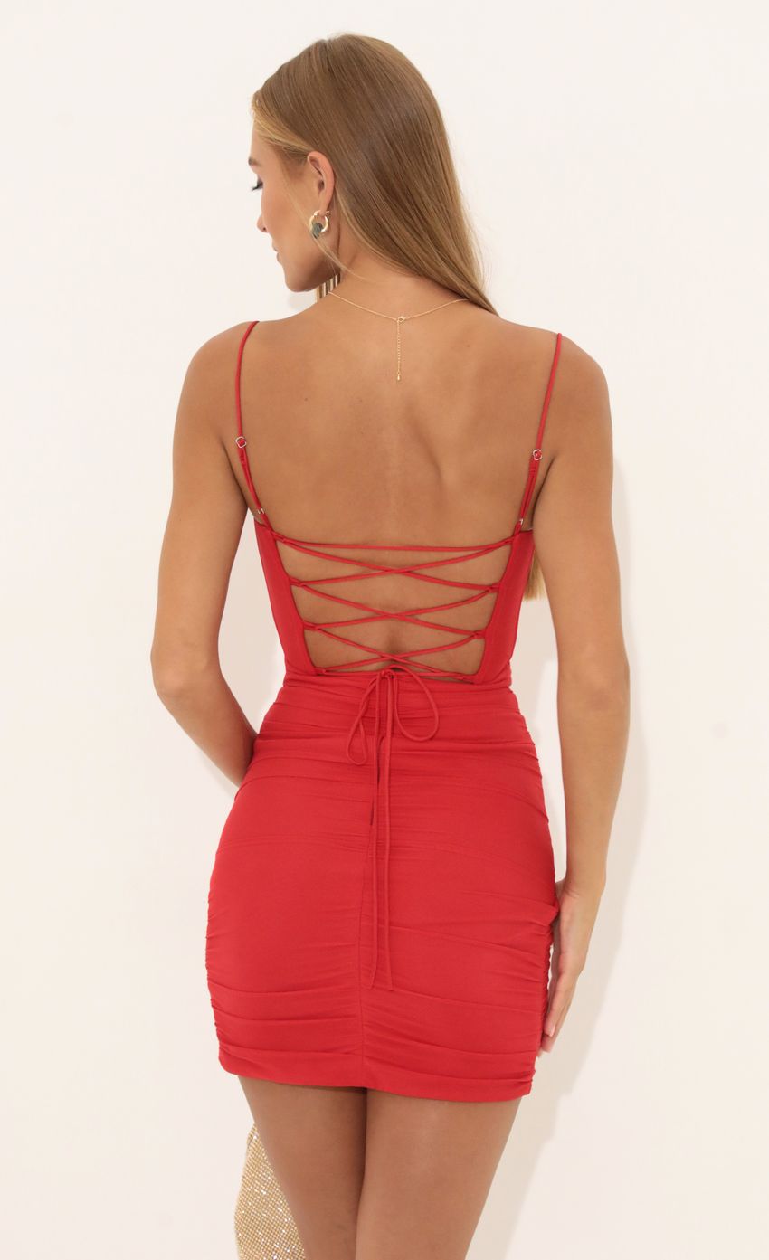 Picture Mesh Corset Dress in Red. Source: https://media-img.lucyinthesky.com/data/Aug22/850xAUTO/92c5a6ae-9f6d-4cb7-9381-ba3f94daa43c.jpg