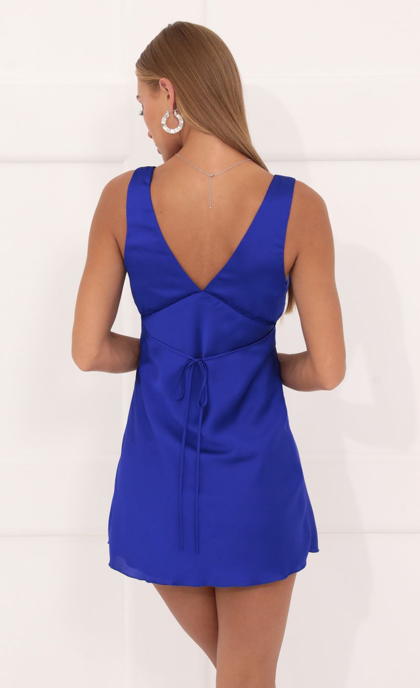 Picture Satin A-Line Dress in Blue. Source: https://media-img.lucyinthesky.com/data/Aug22/850xAUTO/d01f3601-1926-4d98-8a1f-f28fcf4b5774.jpg