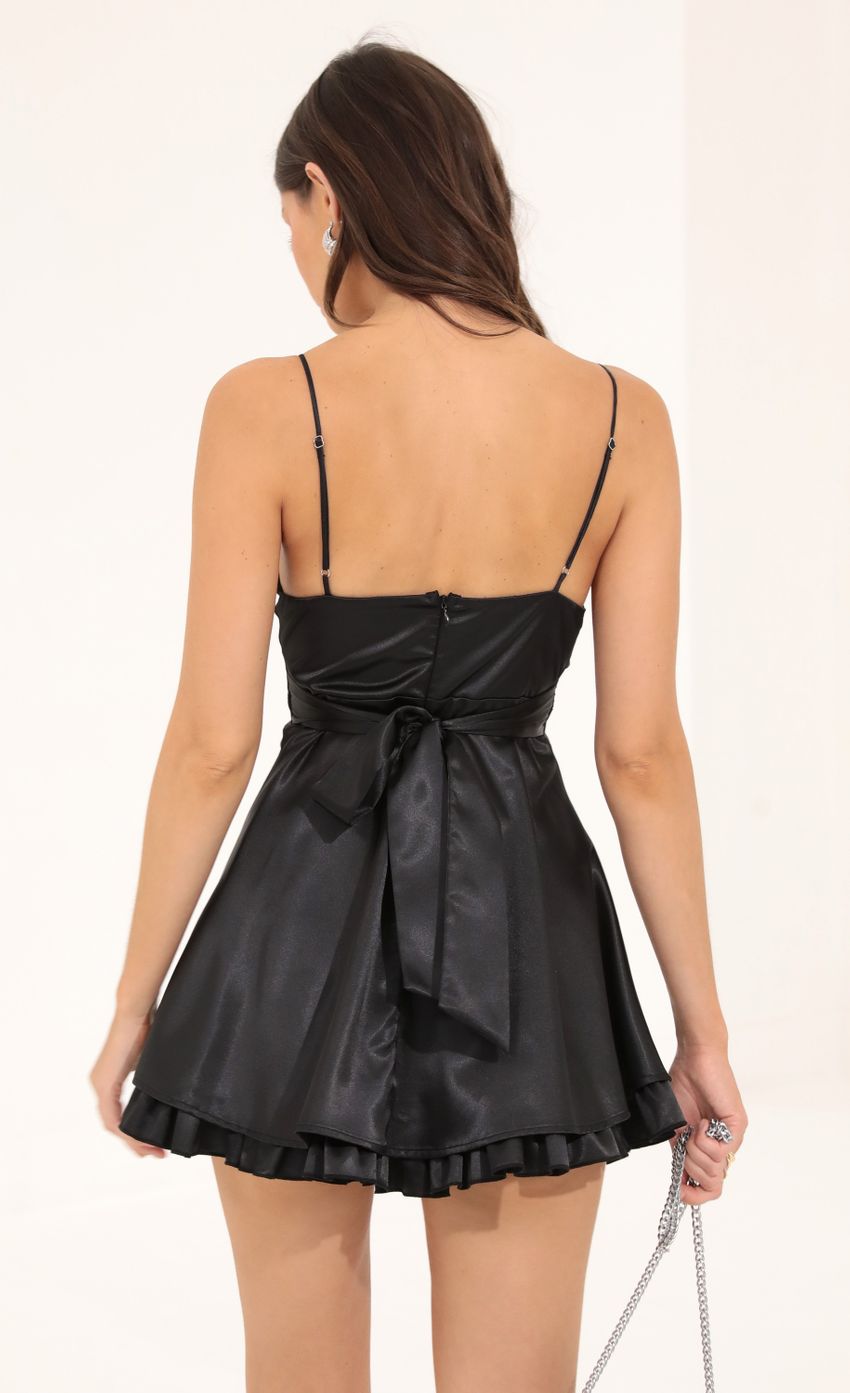 Picture Satin Ruffle A-Line Dress in Black. Source: https://media-img.lucyinthesky.com/data/Aug22/850xAUTO/dae79b1a-c4a2-4637-9abf-903ee2a0c739.jpg