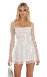 Picture Sequin Flare Dress in Pink. Source: https://media-img.lucyinthesky.com/data/Aug23/150xAUTO/30360f9b-8bb4-4f43-8648-07fd1910d6ee.jpg