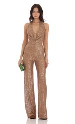 Picture Dasia Sequin Jumpsuit in Silver. Source: https://media-img.lucyinthesky.com/data/Aug23/150xAUTO/9e60c520-fdd6-4817-90f2-10dedcb3c4b0.jpg