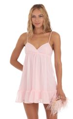 Picture Baby Doll Ruffle Dress in Pink. Source: https://media-img.lucyinthesky.com/data/Aug23/150xAUTO/fda75575-df50-4b39-9e66-2defd682d9a0.jpg