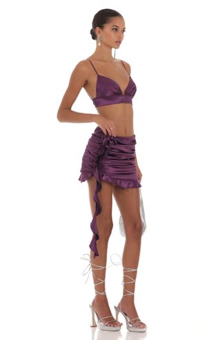 slim fit dress slacks Strapless Long Purple Sequin Prom Dress with Ruffles Lilac / 2 main image 1