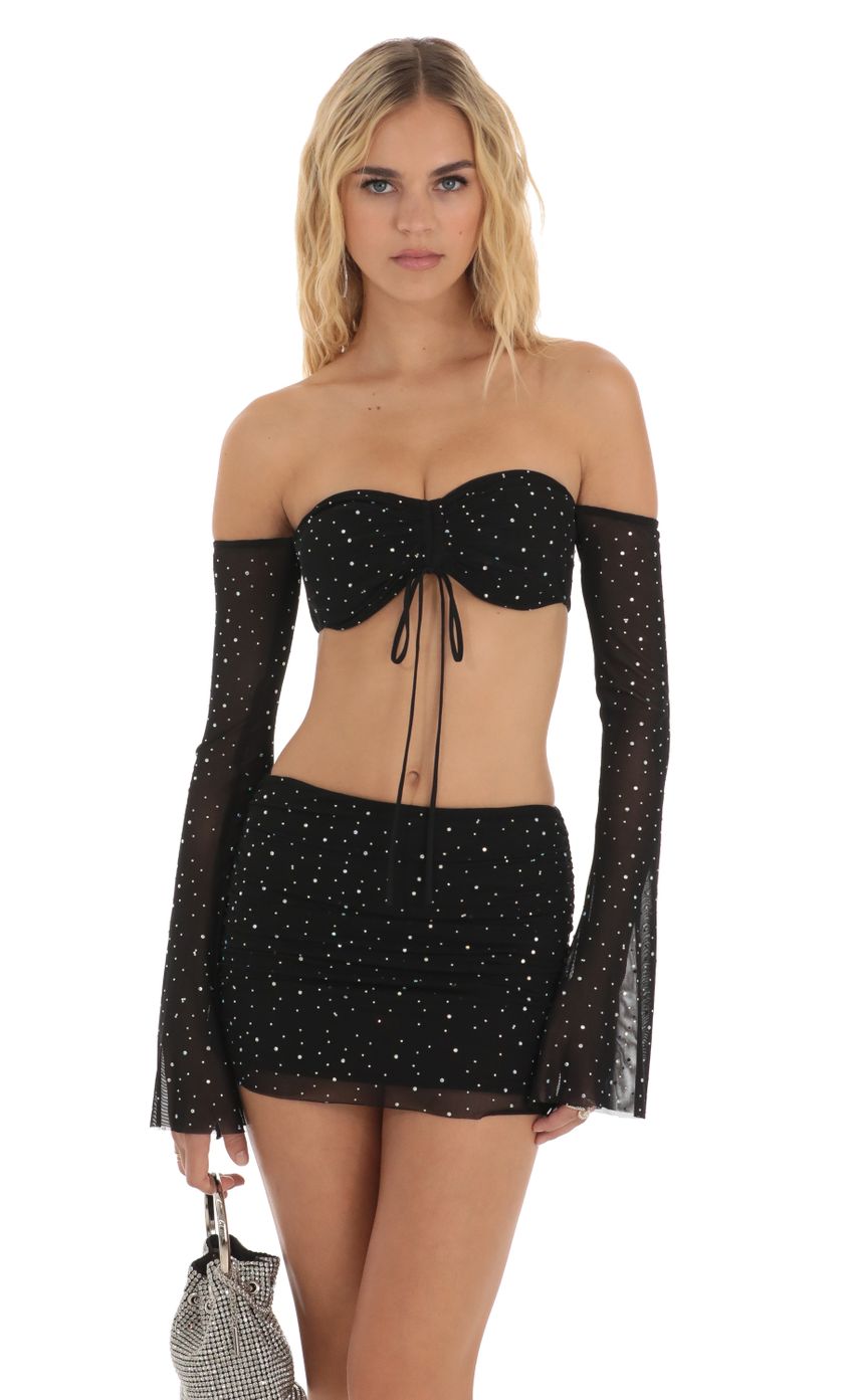Picture Mesh Rhinestone Two Piece Set in Black. Source: https://media-img.lucyinthesky.com/data/Aug23/850xAUTO/0a19dded-db30-4f78-98d2-58a97f2667c0.jpg