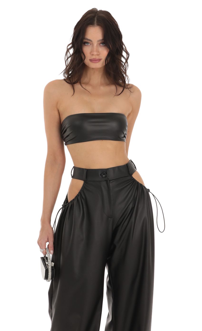 Picture Pleather Cutout Two Piece Set in Black. Source: https://media-img.lucyinthesky.com/data/Aug23/850xAUTO/82e3be0c-cea0-42f2-9f18-92674314e572.jpg