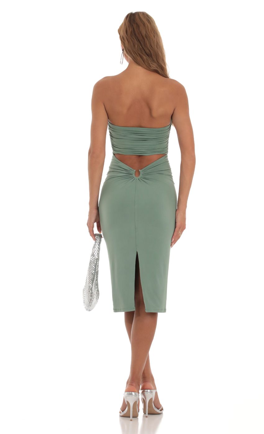 Picture Strapless Midi Dress in Green. Source: https://media-img.lucyinthesky.com/data/Aug23/850xAUTO/8c0951c1-f143-43d7-bafb-acdeacb79663.jpg