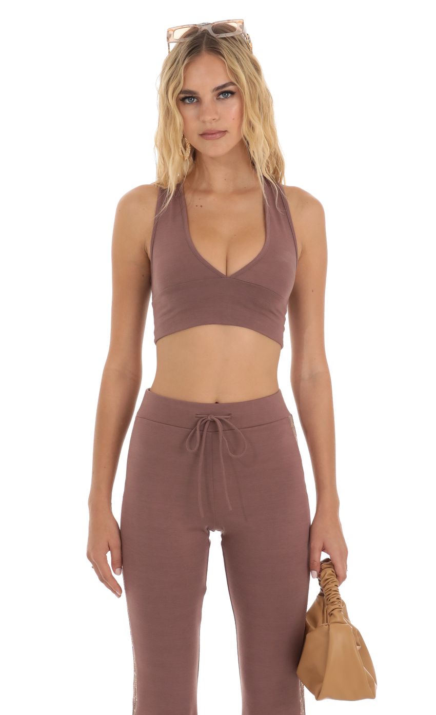 Picture Sequin Two Piece Set in Brown. Source: https://media-img.lucyinthesky.com/data/Aug23/850xAUTO/9076617c-abe2-48d4-acf0-4c9ac955e0dc.jpg