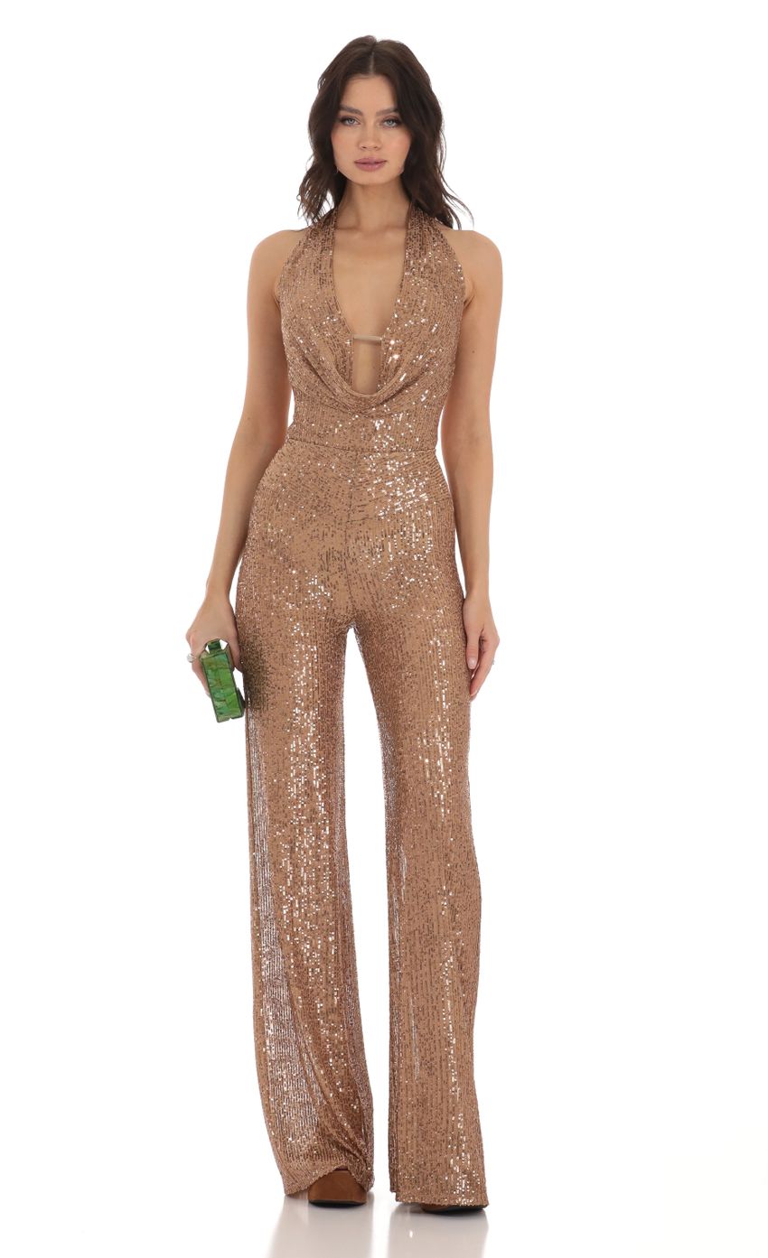 Picture Sequin Jumpsuit in Brown. Source: https://media-img.lucyinthesky.com/data/Aug23/850xAUTO/9e60c520-fdd6-4817-90f2-10dedcb3c4b0.jpg