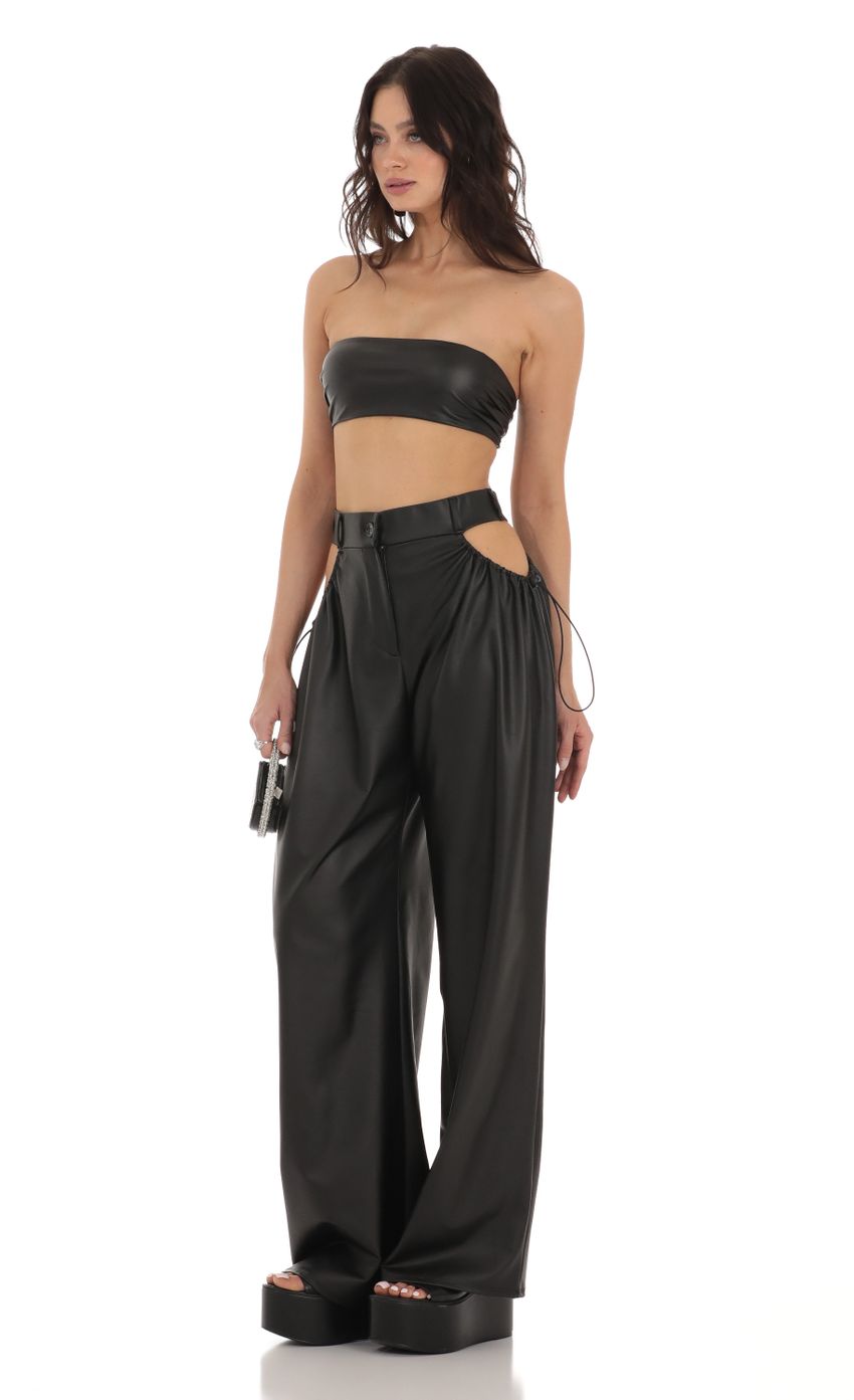 Picture Pleather Cutout Two Piece Set in Black. Source: https://media-img.lucyinthesky.com/data/Aug23/850xAUTO/cac25ea4-421c-451d-9900-aea22ad66676.jpg