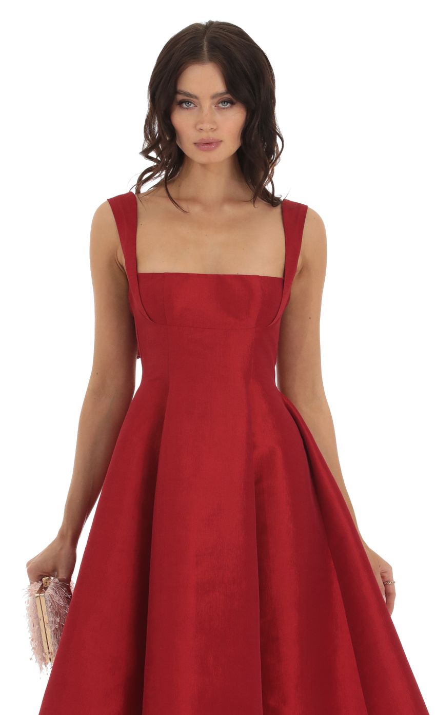 Picture Flare Midi Dress in Red. Source: https://media-img.lucyinthesky.com/data/Aug23/850xAUTO/dbada987-03eb-4331-a7c2-c3374902c82c.jpg