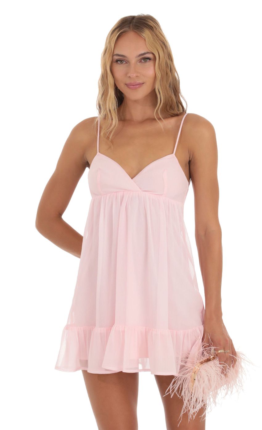 Picture Baby Doll Ruffle Dress in Pink. Source: https://media-img.lucyinthesky.com/data/Aug23/850xAUTO/fda75575-df50-4b39-9e66-2defd682d9a0.jpg