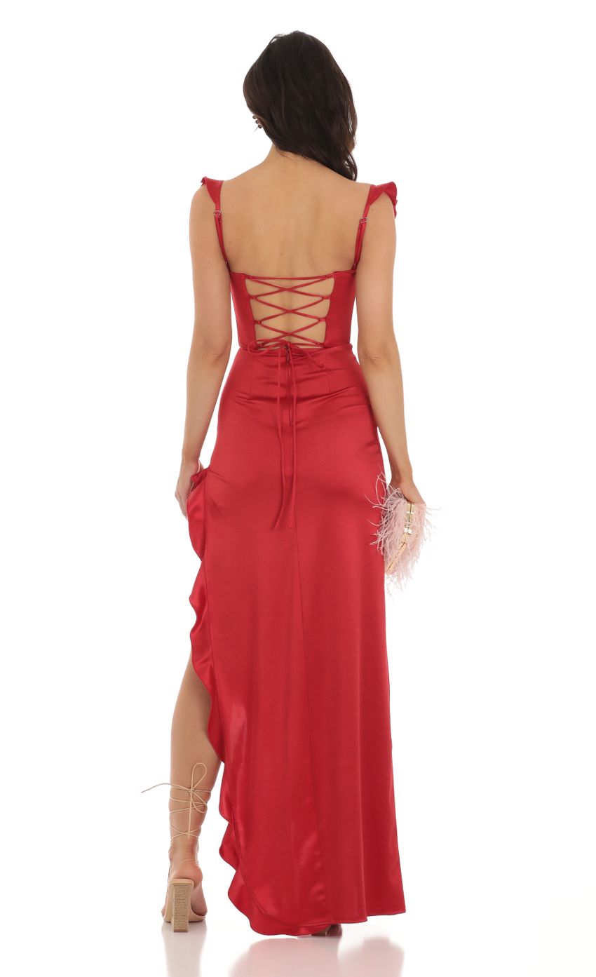 Picture Satin Ruffle Maxi Dress in Red. Source: https://media-img.lucyinthesky.com/data/Aug23/850xAUTO/ffd3e75a-7c3f-4202-ac7f-dc0ffb0a1f5e.jpg