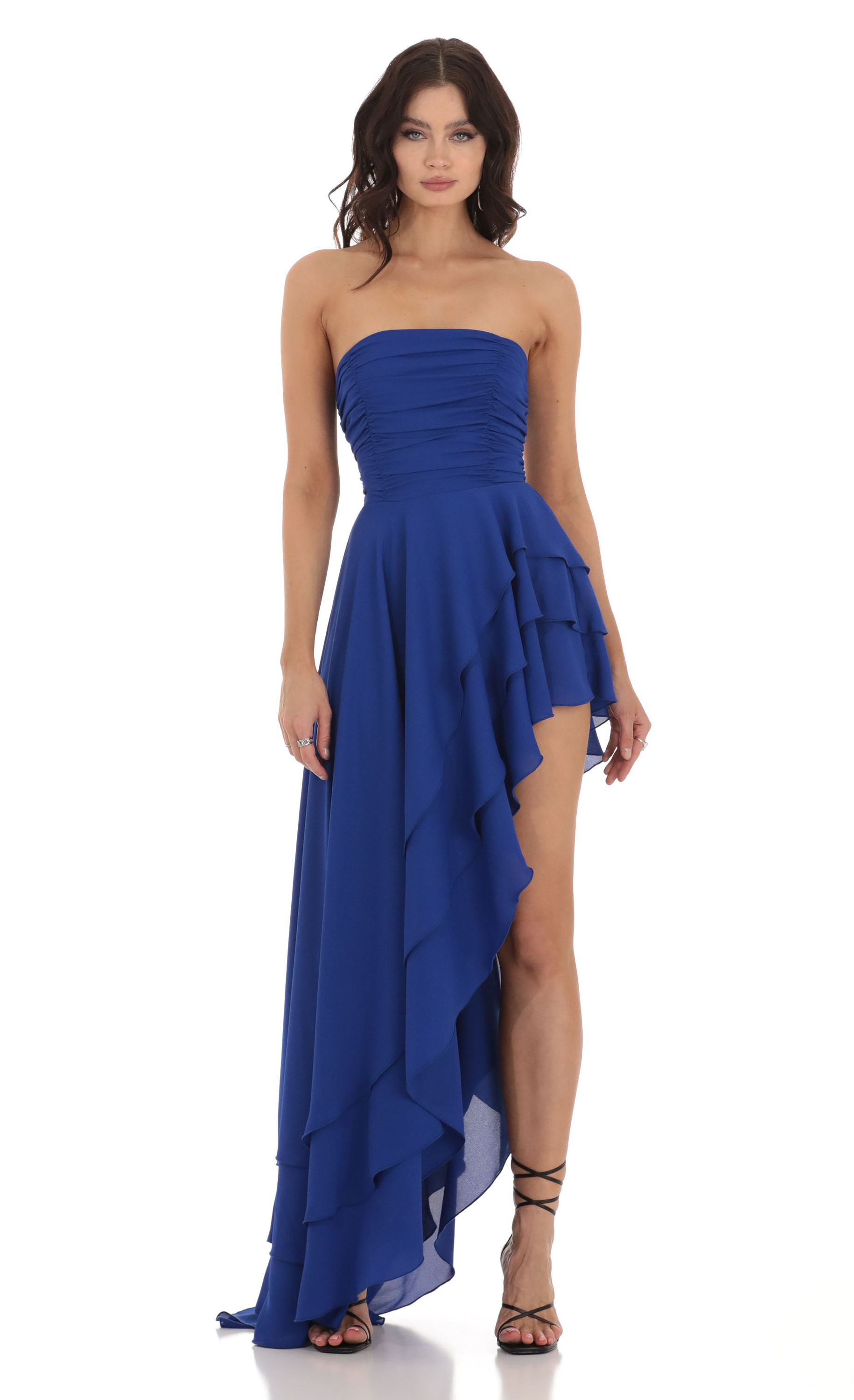 Asymmetrical Corset Dress in Blue