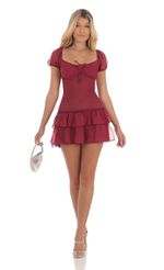 Picture Smocked Ruffle Dress in Maroon. Source: https://media-img.lucyinthesky.com/data/Aug24/150xAUTO/2a5420f6-1bfc-462d-813d-8507e8c26d35.jpg