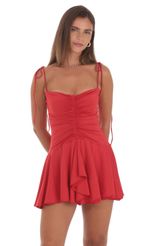 Picture Ruched Dress in Red. Source: https://media-img.lucyinthesky.com/data/Aug24/150xAUTO/30e46cfe-9338-47a1-886c-c6cc6d15250b.jpg