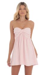 Picture Jacquard Babydoll Dress in Pink. Source: https://media-img.lucyinthesky.com/data/Aug24/150xAUTO/cb05204e-9037-432a-bc80-a2663d616864.jpg