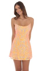 Picture Mesh Orange Sequin Dress in Nude. Source: https://media-img.lucyinthesky.com/data/Aug24/150xAUTO/d42d3177-f656-4869-9106-8b40e59892fd.jpg