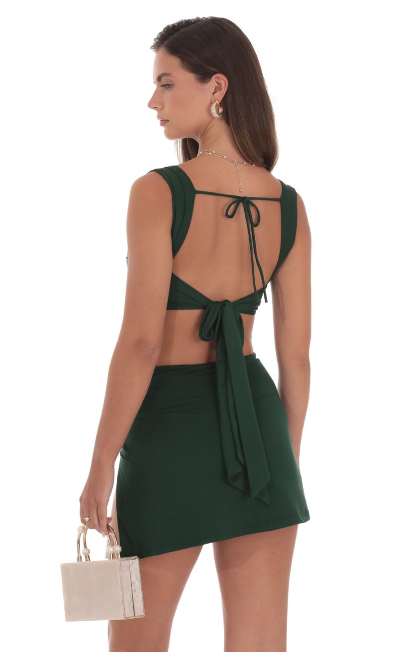 Ruched Two Piece Skirt Set in Green | LUCY IN THE SKY Ruched Two Piece Skirt Set in Green | LUCY IN THE SKY