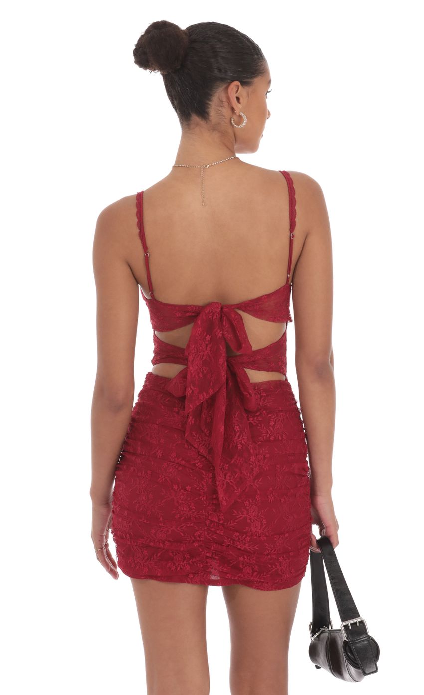 Picture Lace Cutout Bodycon Dress in Maroon. Source: https://media-img.lucyinthesky.com/data/Aug24/850xAUTO/0f7c357b-2810-4efd-983b-8de84292fc46.jpg