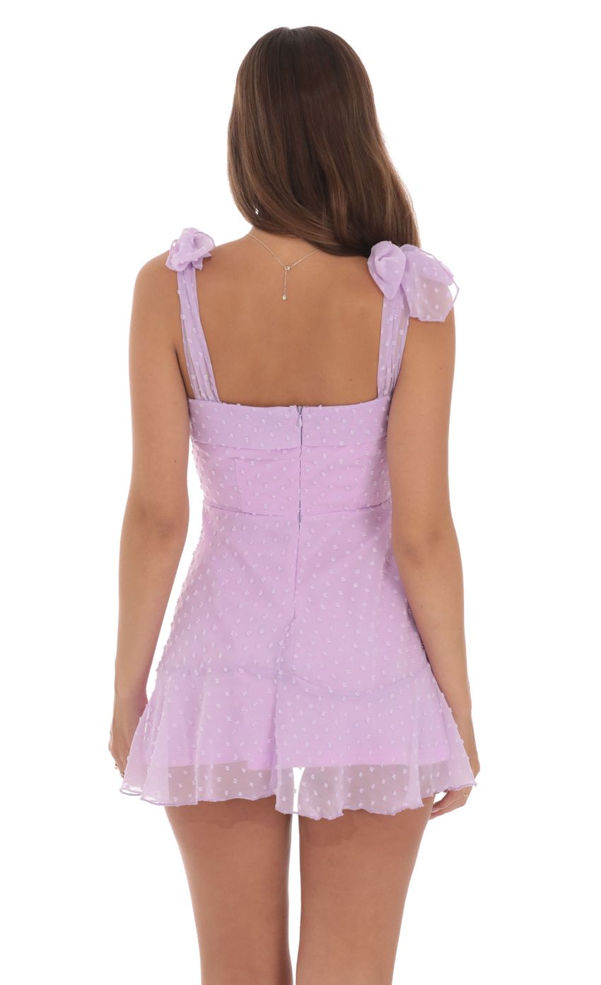 Picture Dotted A-line Dress in Lilac. Source: https://media-img.lucyinthesky.com/data/Aug24/850xAUTO/131d9172-8139-4b30-8f7f-7247bc327a6c.jpg