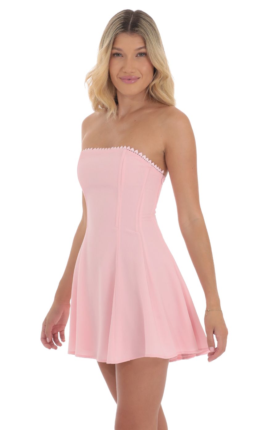 Picture Heart Trim Strapless A-line Dress in Pink. Source: https://media-img.lucyinthesky.com/data/Aug24/850xAUTO/345e8c10-3bb0-4fa1-ba6f-318ffcea3f59.jpg