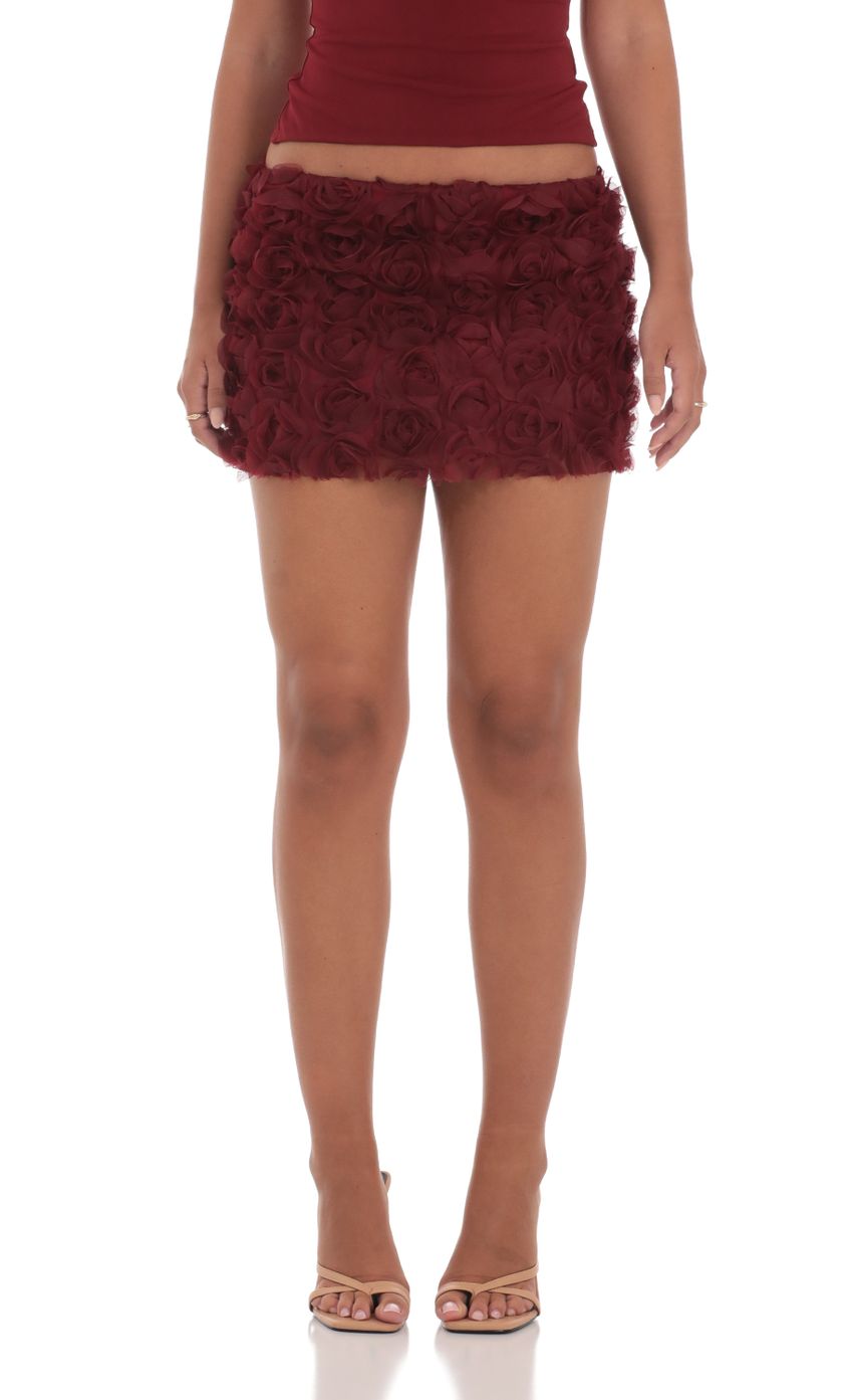 Picture Rosette Skirt in Maroon. Source: https://media-img.lucyinthesky.com/data/Aug24/850xAUTO/3dcf91ac-f93b-4571-b53a-d535b9e64c01.jpg