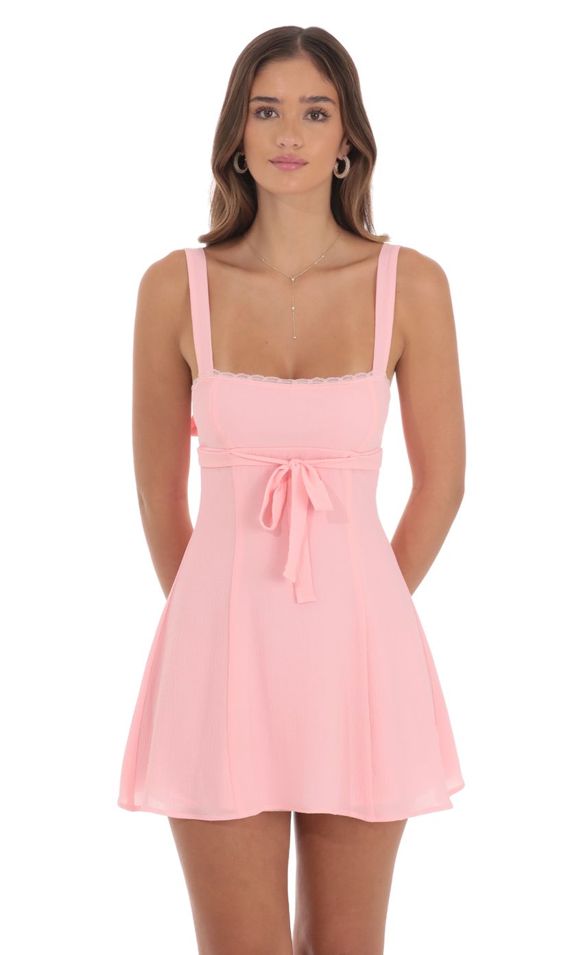 Picture Ribbon Embroidered Trim Dress in Pink. Source: https://media-img.lucyinthesky.com/data/Aug24/850xAUTO/47aec59a-7b76-4f03-b22a-bb0265ee826e.jpg