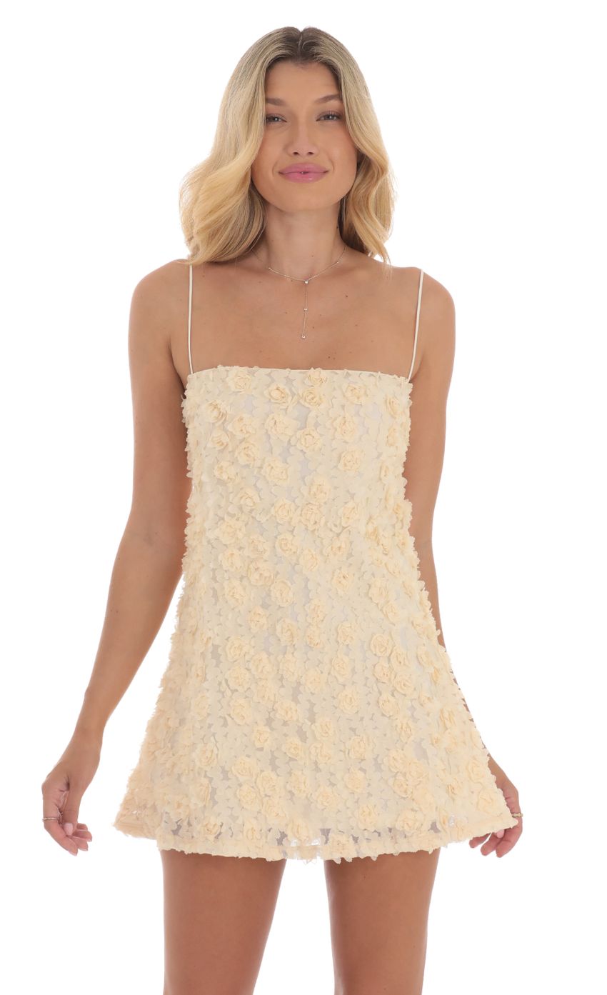 Picture Textured Floral Square Neck Dress in Cream. Source: https://media-img.lucyinthesky.com/data/Aug24/850xAUTO/5076cd11-d996-4a6e-9bde-86bdeff6064f.jpg