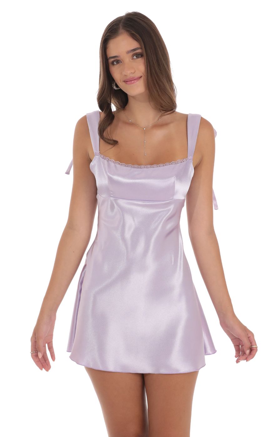 Picture Satin Lace Trim Open Back Dress in Lavender. Source: https://media-img.lucyinthesky.com/data/Aug24/850xAUTO/59ccfad3-32a6-4c65-9518-f37dc37728bf.jpg