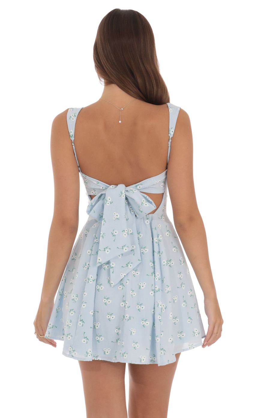 Picture Floral Fit and Flare Dress in Blue. Source: https://media-img.lucyinthesky.com/data/Aug24/850xAUTO/8d848553-b5c8-4d7b-88f9-088166052c1b.jpg