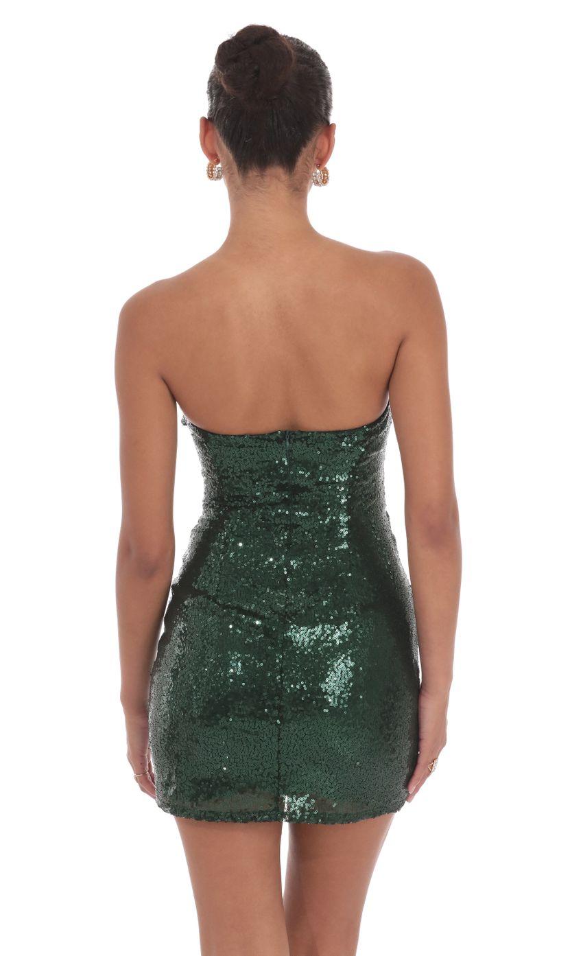 Picture Sequin Strapless Cutout Dress in Green. Source: https://media-img.lucyinthesky.com/data/Aug24/850xAUTO/9fc44248-46b0-4f15-8040-87ef1654c1fa.jpg