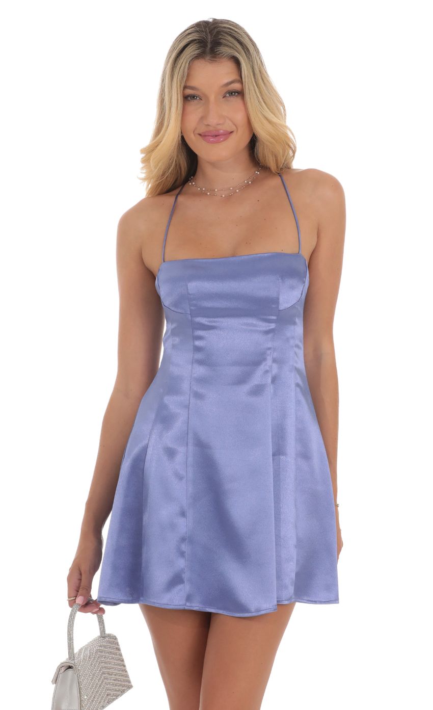 Picture Satin Fit and Flare Dress in Dark Periwinkle. Source: https://media-img.lucyinthesky.com/data/Aug24/850xAUTO/a60f4421-8c7f-46e0-a253-bb0aff4d6a96.jpg