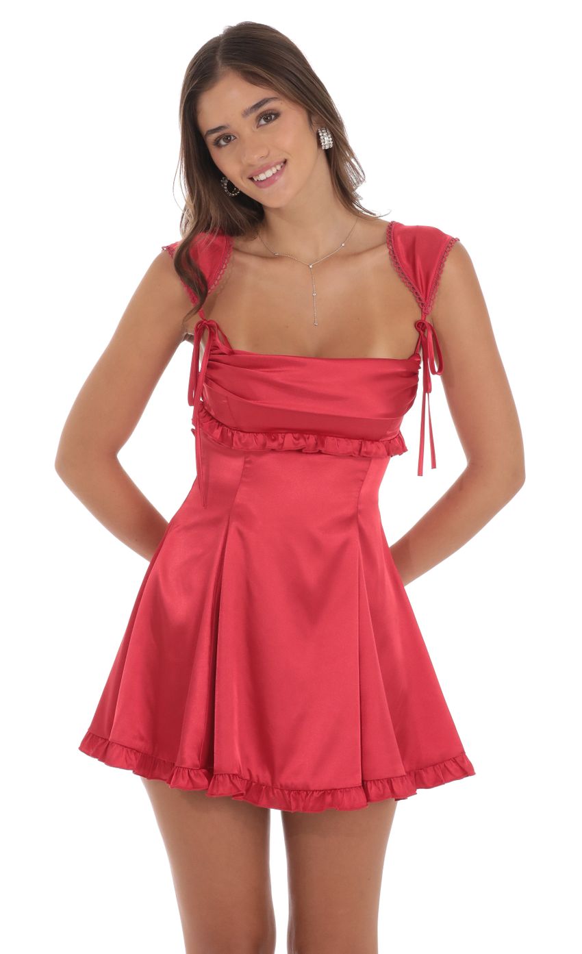 Picture Satin Cap Sleeve Dress in Red. Source: https://media-img.lucyinthesky.com/data/Aug24/850xAUTO/baa2f43a-a154-4422-aeff-58f25d3f9f1d.jpg