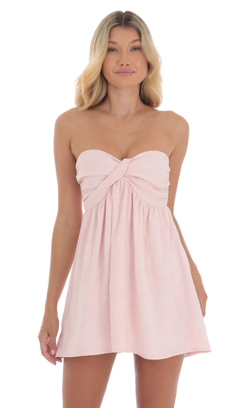 Picture Jacquard Babydoll Dress in Pink. Source: https://media-img.lucyinthesky.com/data/Aug24/850xAUTO/cb05204e-9037-432a-bc80-a2663d616864.jpg